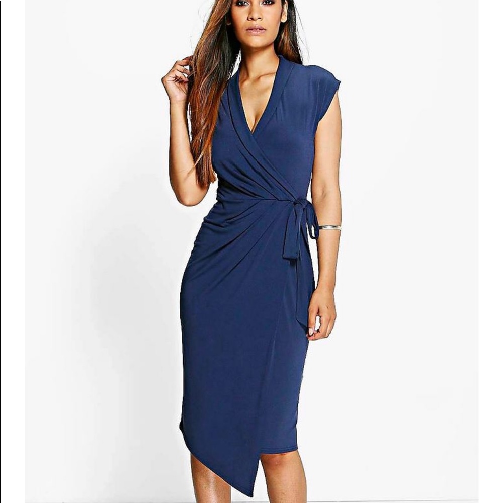 Navy wrap dress